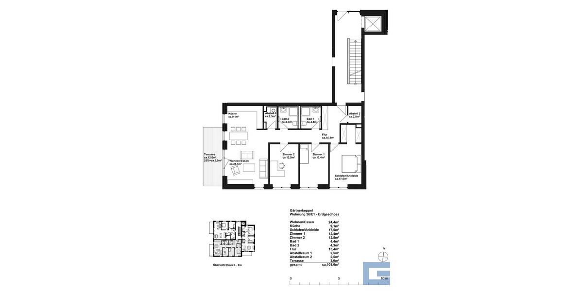 Etagenwohnung Heikendorf Altheikendorf - 4 Zimmer, 108 m&sup2;, 766.085&euro; | Angebot:23944272