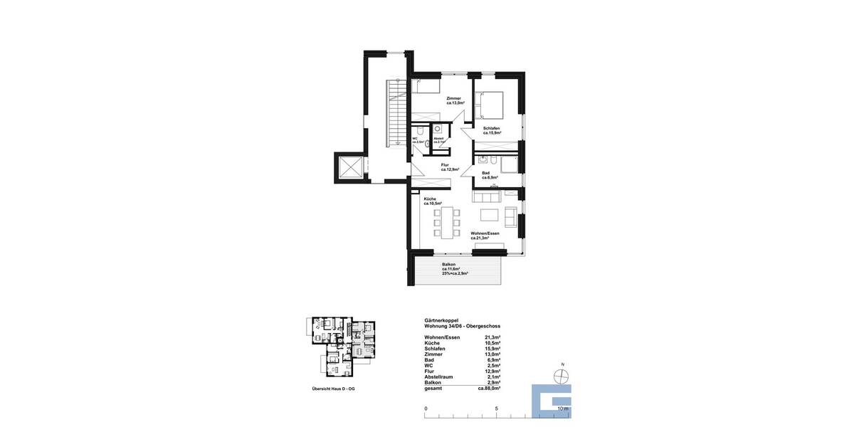 Etagenwohnung Heikendorf Altheikendorf - 3 Zimmer, 88 m&sup2;, 639.680&euro; | Angebot:25668092