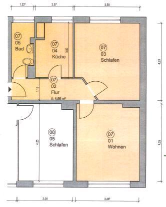 Etagenwohnung Kiel Blücherplatz - 2 Zimmer, 43 m&sup2;, 168.000&euro; | Angebot:26070774