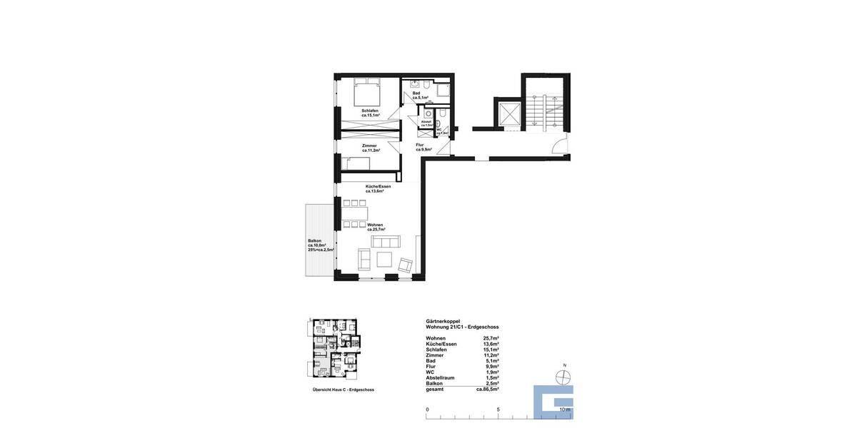 Etagenwohnung Heikendorf Altheikendorf - 3 Zimmer, 86 m&sup2;, 606.221&euro; | Angebot:24029547