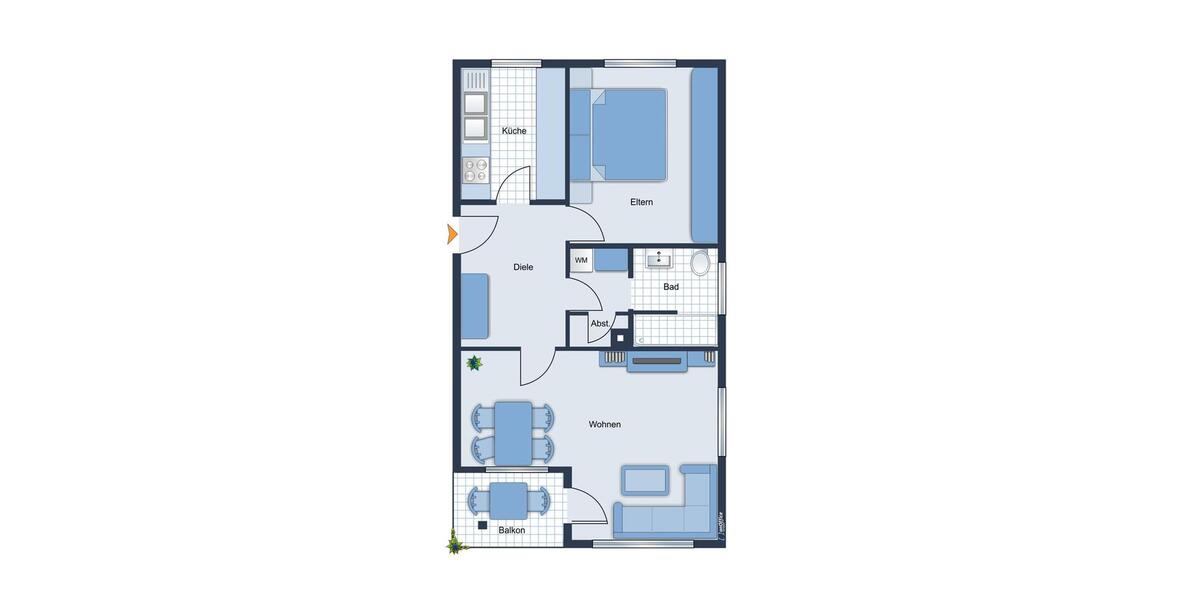 Etagenwohnung Kiel Wik - 2 Zimmer, 58 m&sup2;, 700&euro; | Angebot:25988447