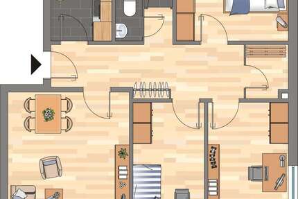 Wohnung Kiel Mettenhof - 4 Zimmer, 78 m&sup2;, 719&euro; | Angebot:25426973