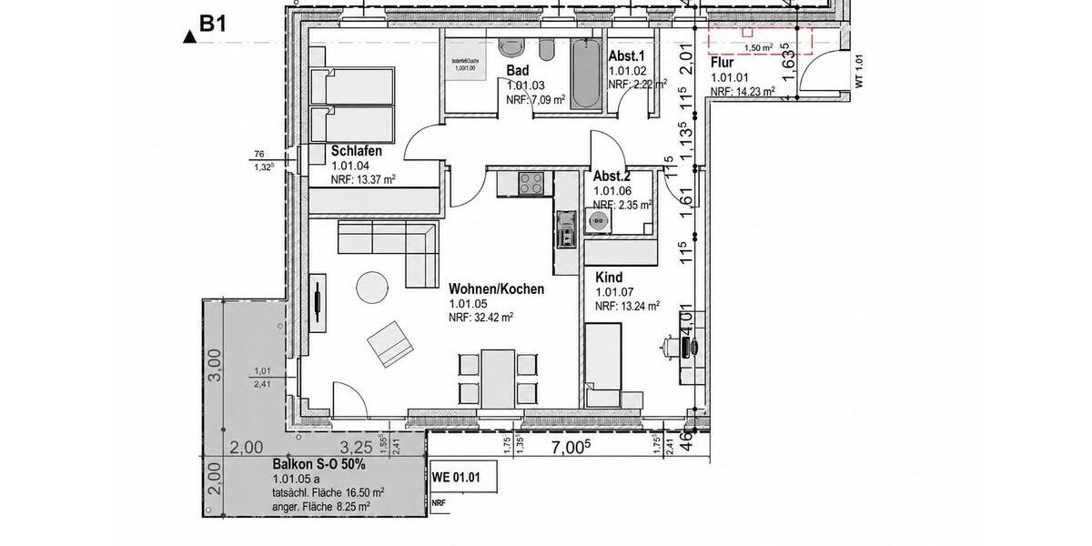 Etagenwohnung Neumünster Brachenfeld/Ruthenberg - 3 Zimmer, 93 m&sup2;, 1.677&euro; | Angebot:26531119