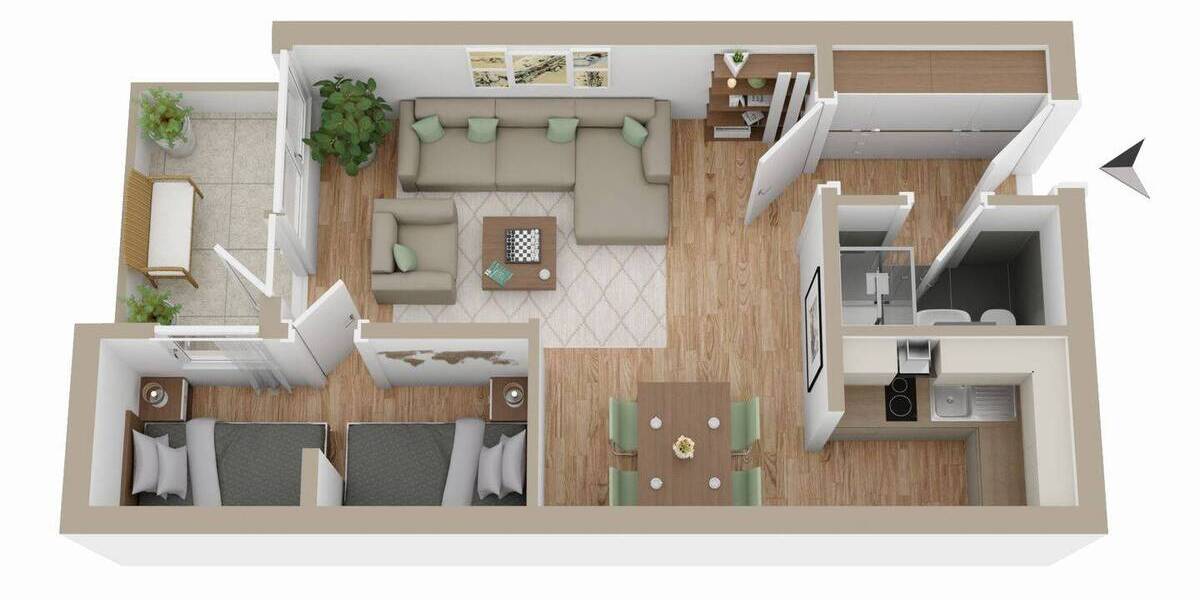 Etagenwohnung Wendtorf Marina Wendtorf - 2 Zimmer, 40 m&sup2;, 164.000&euro; | Angebot:26470781