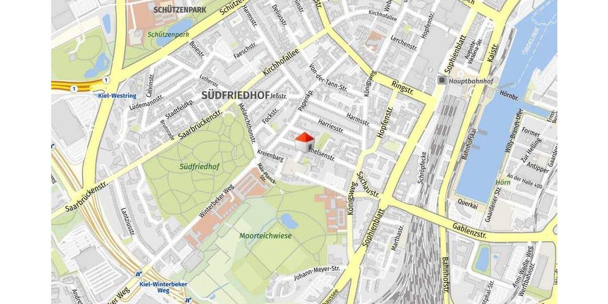 Etagenwohnung Kiel Südfriedhof - 4 Zimmer, 97 m&sup2;, 1.050&euro; | Angebot:25313397