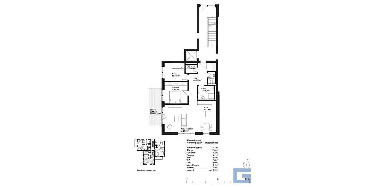 Etagenwohnung Heikendorf Altheikendorf - 3 Zimmer, 88 m&sup2;, 631.669&euro; | Angebot:25797541
