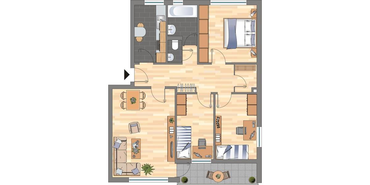 Etagenwohnung Melsdorf - 4 Zimmer, 78 m&sup2;, 719&euro; | Angebot:24983277