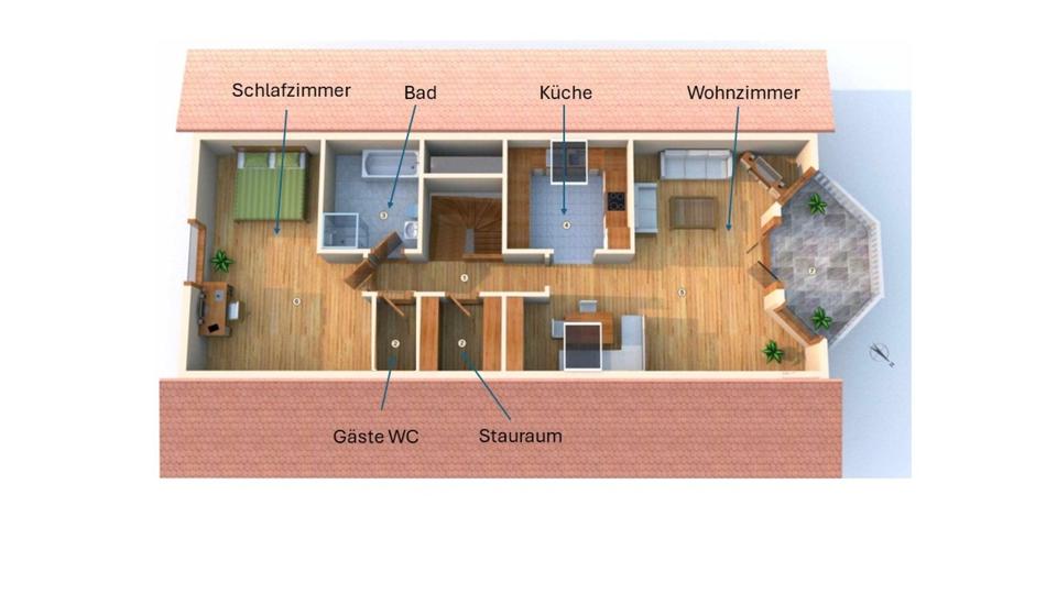Dachgeschoßwohnung Laboe - 2 Zimmer, 65 m&sup2;, 385.000&euro; | Angebot:25903820