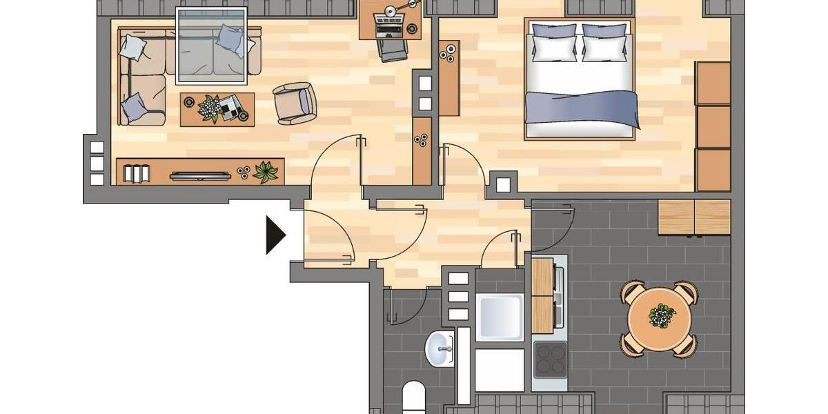 Dachgeschoßwohnung Kiel Gaarden-Ost - 1.5 Zimmer, 38 m&sup2;, 358&euro; | Angebot:25080229