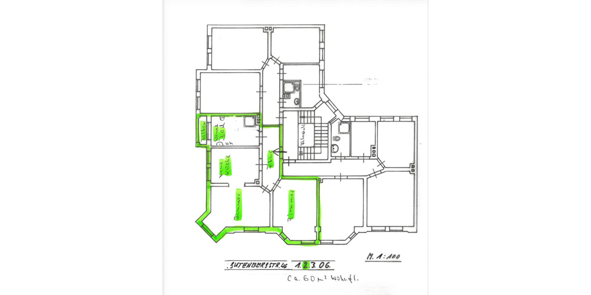 Etagenwohnung Kiel Ravensberg - 2 Zimmer, 60 m&sup2;, 890&euro; | Angebot:25698206