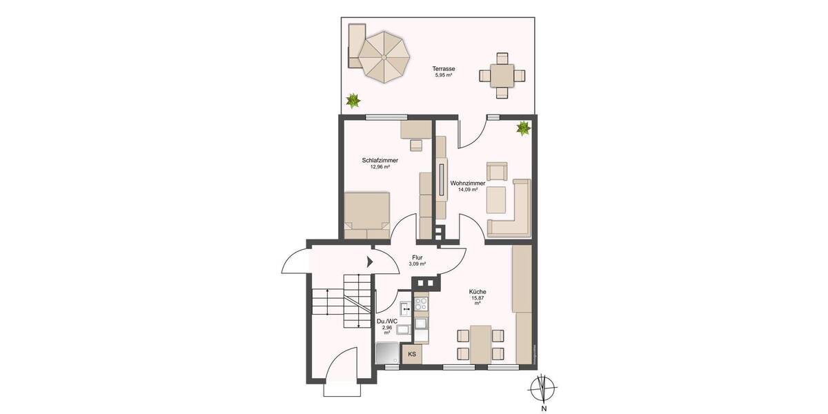 Etagenwohnung Kiel / Elmschenhagen Elmschenhagen-Süd - 2 Zimmer, 55 m&sup2;, 159.000&euro; | Angebot:26820729