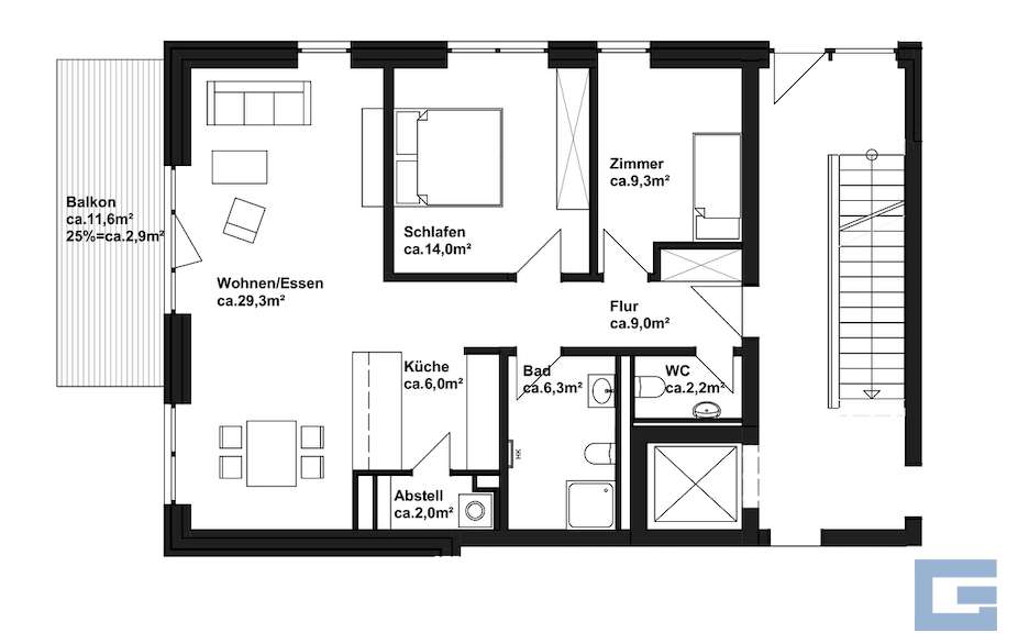 Etagenwohnung Heikendorf - 3 Zimmer, 81 m&sup2;, 585.044&euro; | Angebot:16670567