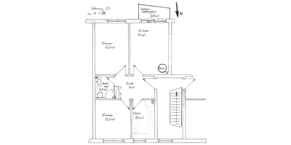 Mietwohnung 3 helle Zimmer Schreventeich 24116 3 zimmer
