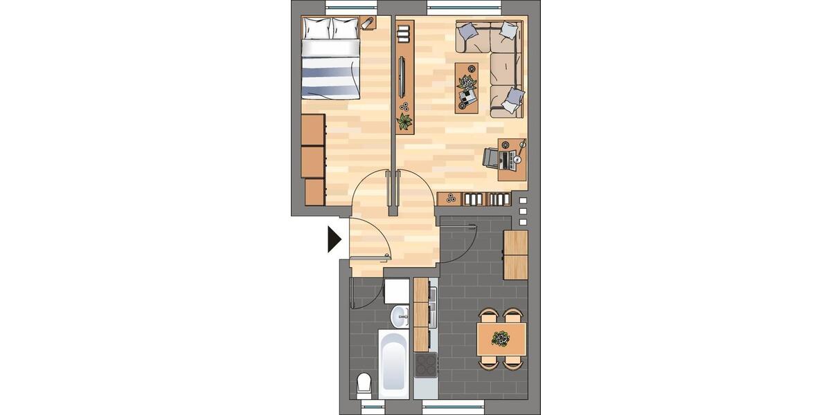 Erdgeschoßwohnung Kiel Gaarden-Ost - 1.5 Zimmer, 40 m&sup2;, 459&euro; | Angebot:26586942