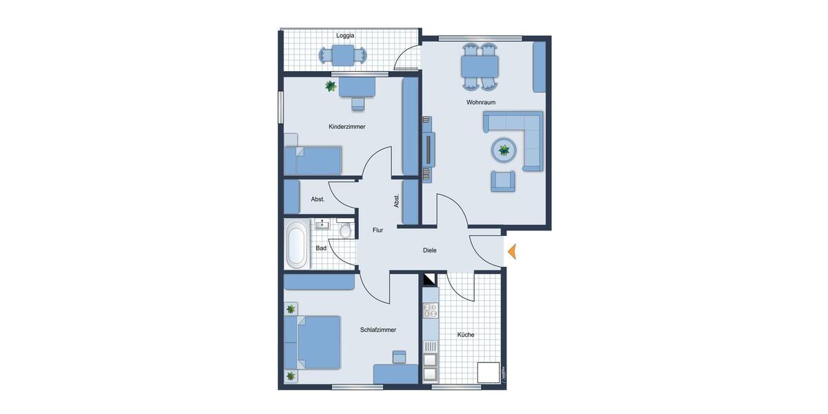 Etagenwohnung Kiel Mettenhof - 3 Zimmer, 67 m&sup2;, 159.000&euro; | Angebot:26017614