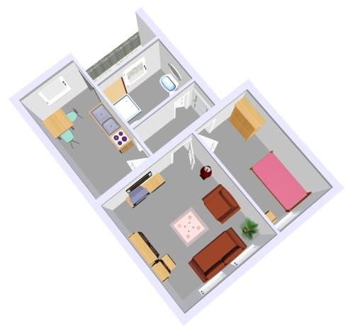 Etagenwohnung Kiel Gaarden-Ost - 1.5 Zimmer, 40 m&sup2;, 415&euro; | Angebot:26459983
