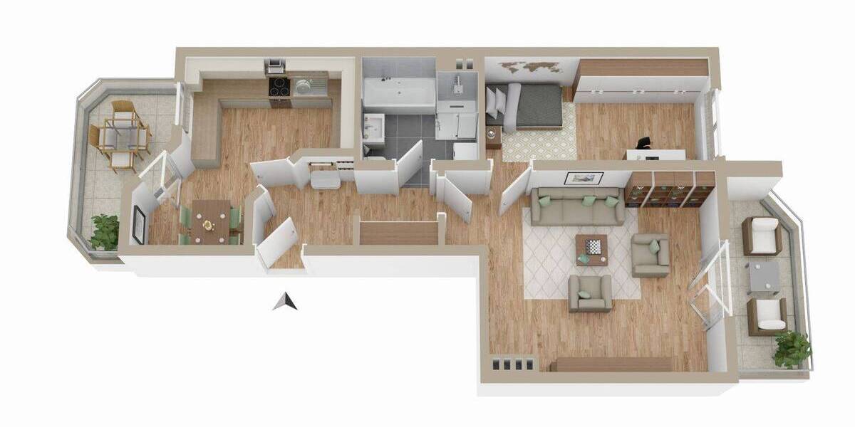 Etagenwohnung Preetz - 2 Zimmer, 61 m&sup2;, 189.000&euro; | Angebot:26486097