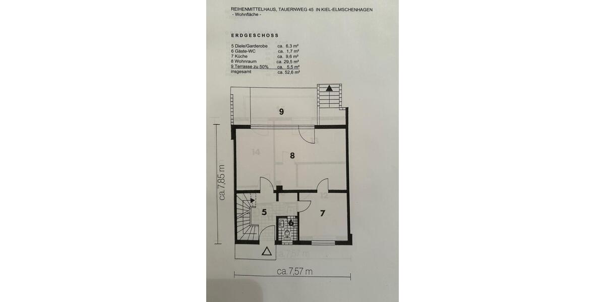 Reihenhaus Kiel Elmschenhagen - 4 Zimmer, 98 m&sup2;, 295.000&euro; | Angebot:27087724