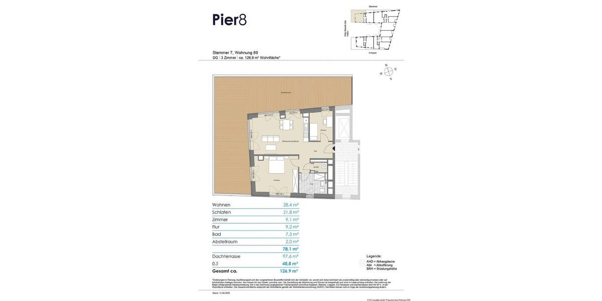 Etagenwohnung Kiel Gaarden-Ost - 3 Zimmer, 126 m&sup2;, 1.097.500&euro; | Angebot:26656707