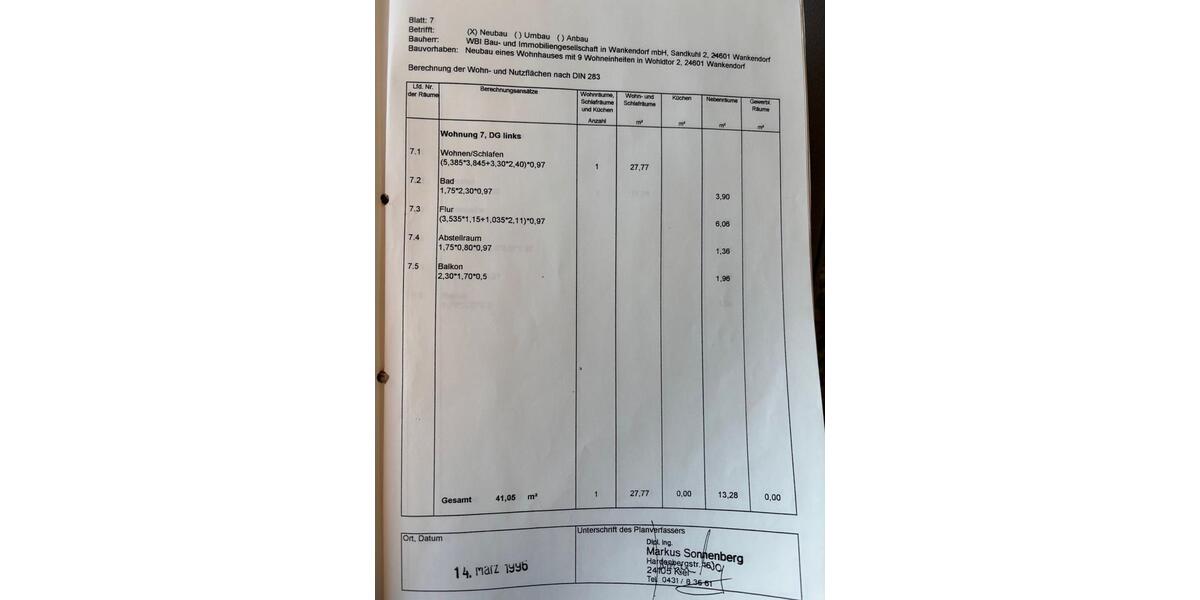 Dachgeschoßwohnung Wankendorf - 1 Zimmer, 41 m&sup2;, 92.500&euro; | Angebot:25783265