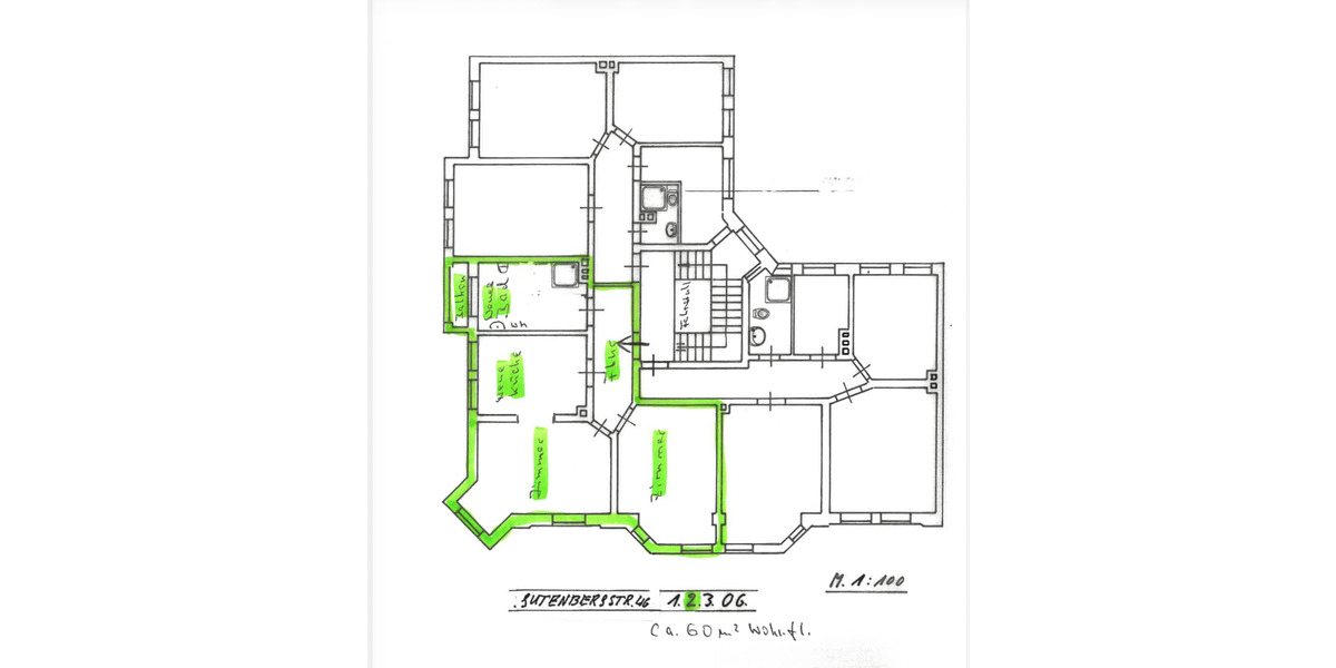 Etagenwohnung Kiel Ravensberg - 2 Zimmer, 60 m&sup2;, 890&euro; | Angebot:26266073
