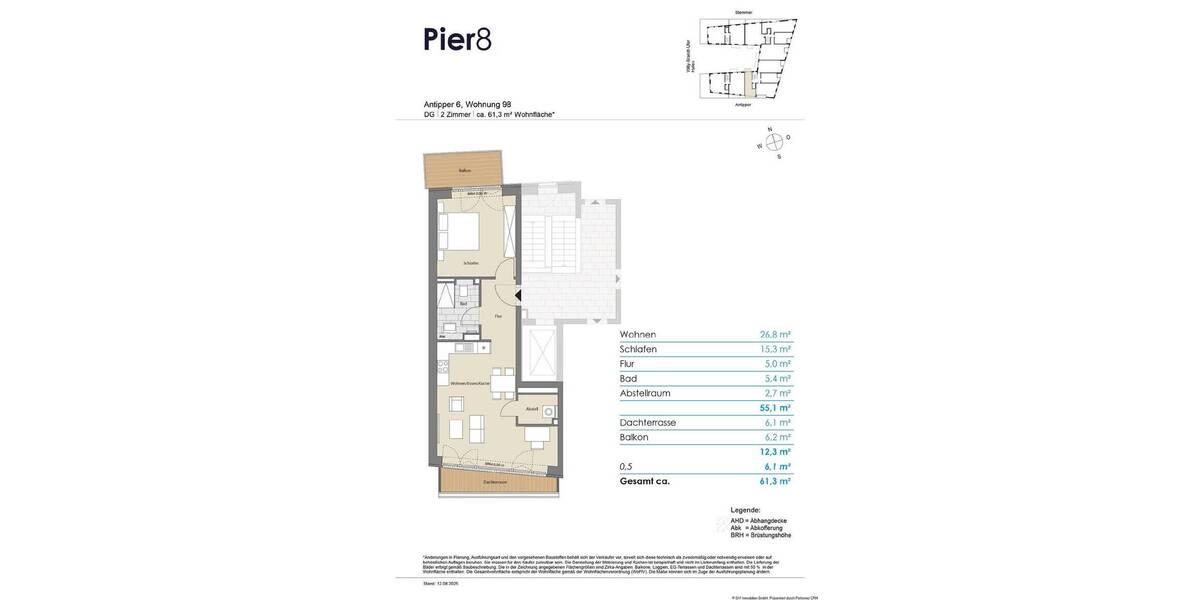 Etagenwohnung Kiel Gaarden-Ost - 2 Zimmer, 61 m&sup2;, 457.200&euro; | Angebot:26824583