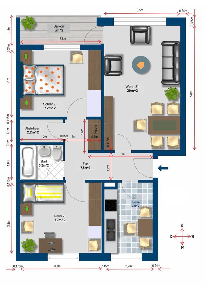 3 Zimmer Wohnung 65m2 für Anleger oder Eigenbedarf. keine Prov.