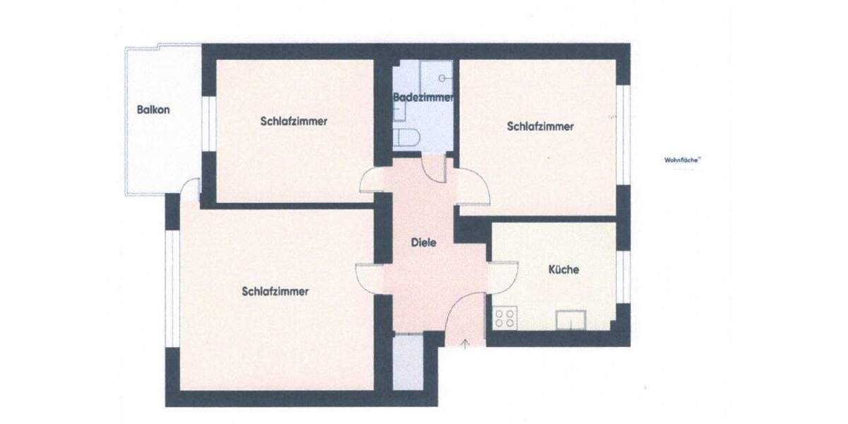 Etagenwohnung Kiel Hassee - 3 Zimmer, 67 m&sup2;, 229.000&euro; | Angebot:25916538