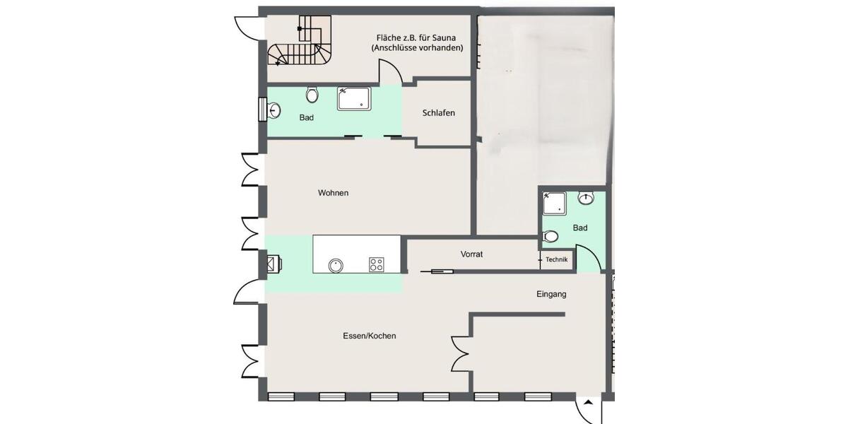 Erdgeschoßwohnung Eckernförde - 2 Zimmer, 190 m&sup2;, 2.500&euro; | Angebot:26178924