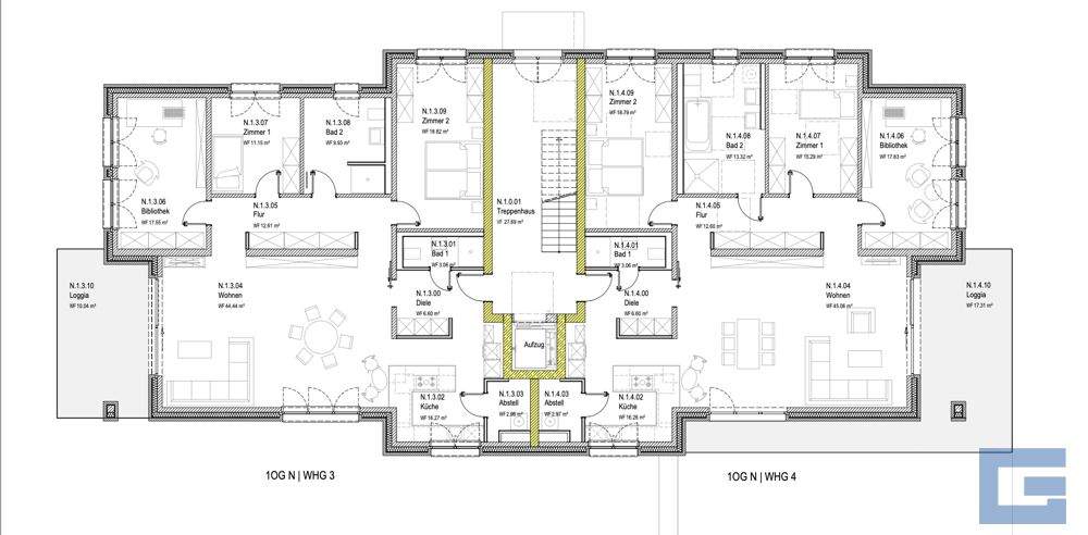 Etagenwohnung Kiel / Düsternbrook Düsternbrook - 4 Zimmer, 153 m&sup2;, 1.630.000&euro; | Angebot:23388134