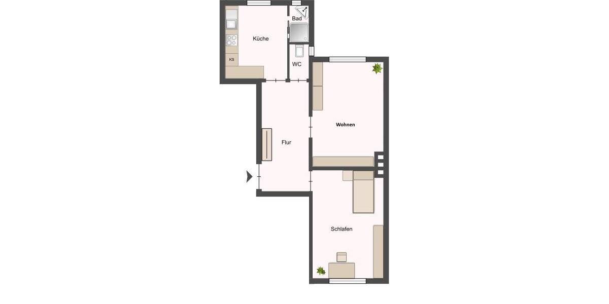Etagenwohnung Neumünster Innenstadt - 2 Zimmer, 57 m&sup2;, 89.000&euro; | Angebot:26572693