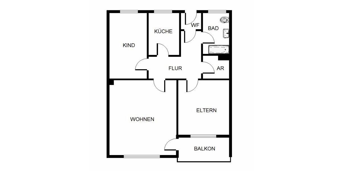 Etagenwohnung Melsdorf - 3 Zimmer, 68 m&sup2;, 631&euro; | Angebot:26376747