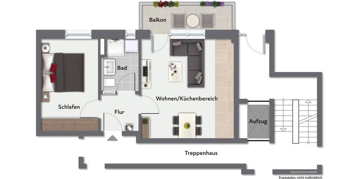 Etagenwohnung Neumünster Innenstadt - 2 Zimmer, 52 m&sup2;, 242.500&euro; | Angebot:26544513