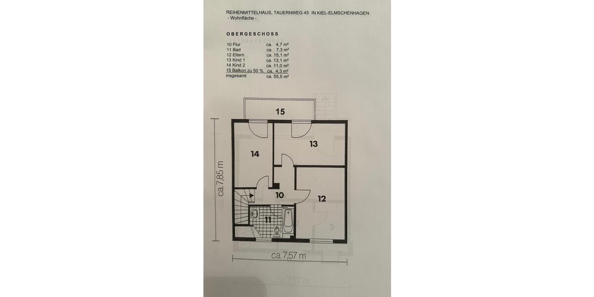 Reihenhaus Kiel Elmschenhagen - 4 Zimmer, 98 m&sup2;, 295.000&euro; | Angebot:27087724
