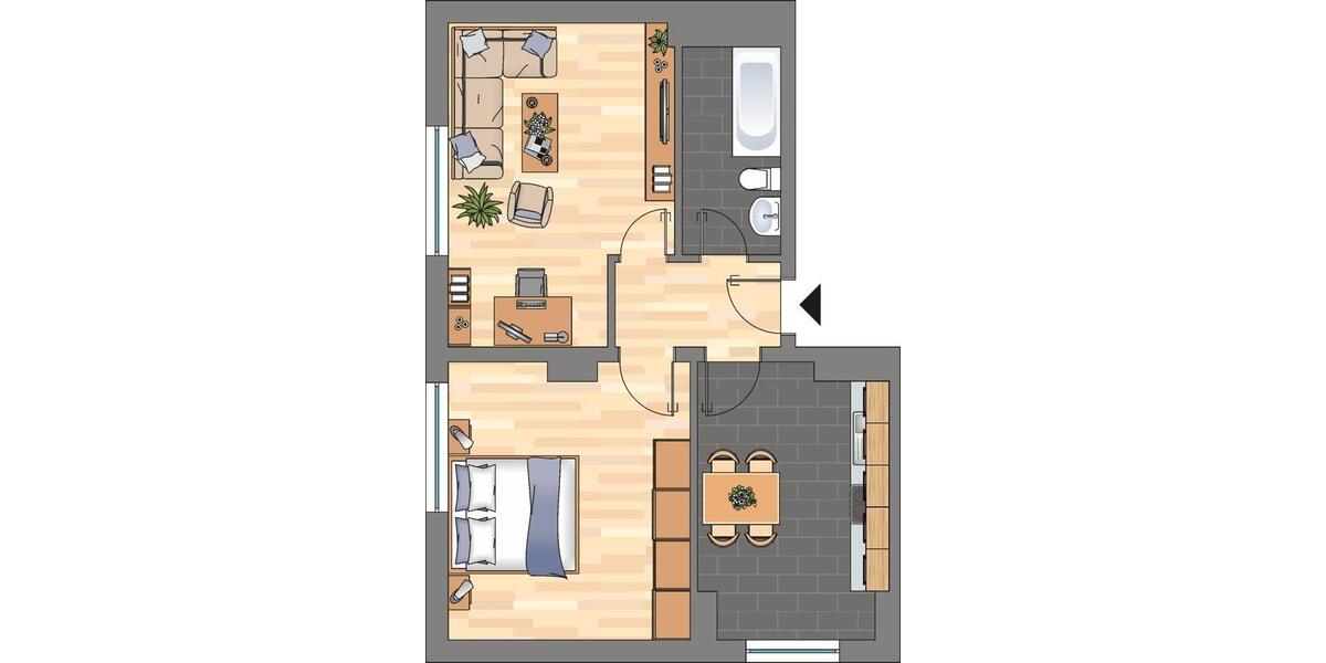 Erdgeschoßwohnung Kiel Gaarden-Ost - 2 Zimmer, 52 m&sup2;, 469&euro; | Angebot:24983276