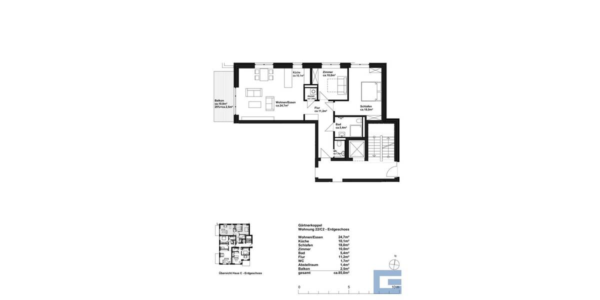 Etagenwohnung Heikendorf Altheikendorf - 3 Zimmer, 85 m&sup2;, 599.157&euro; | Angebot:25680053