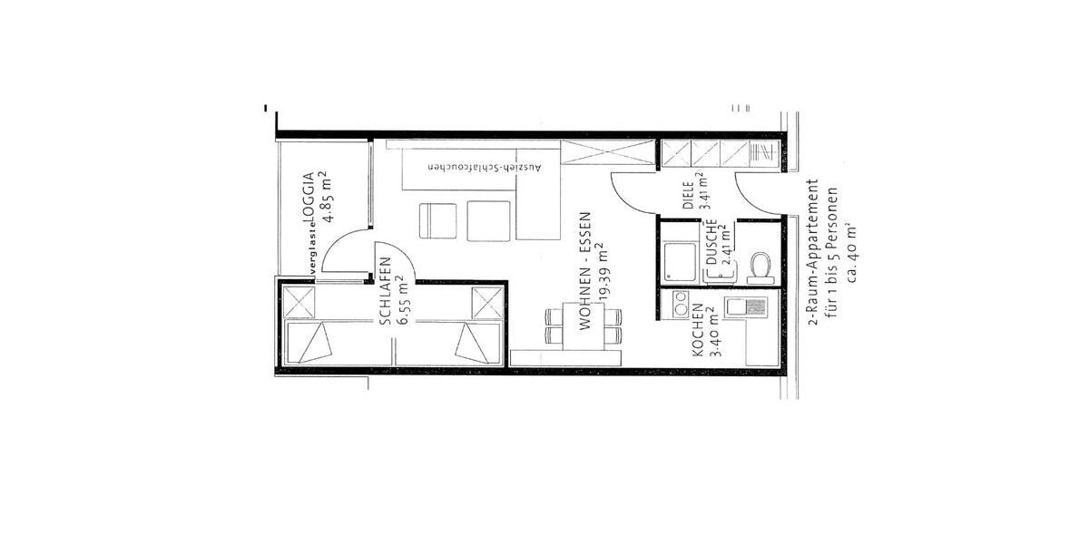 Etagenwohnung Laboe - 1.5 Zimmer, 40 m&sup2;, 149.000&euro; | Angebot:25963125