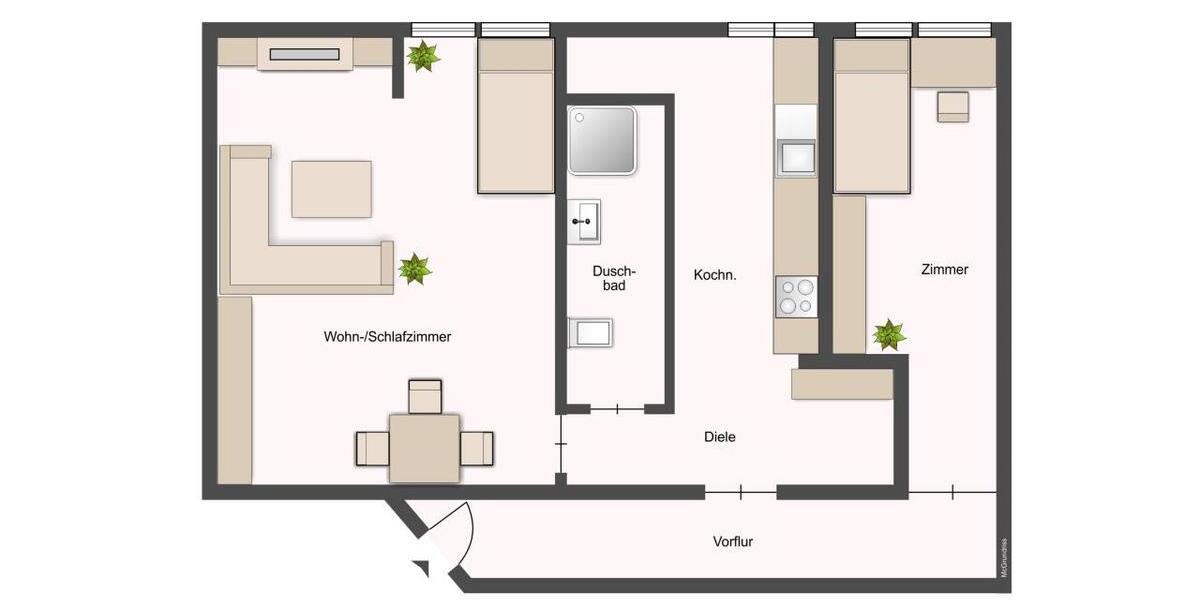 Etagenwohnung Molfsee - 2 Zimmer, 55 m&sup2;, 650&euro; | Angebot:26366999