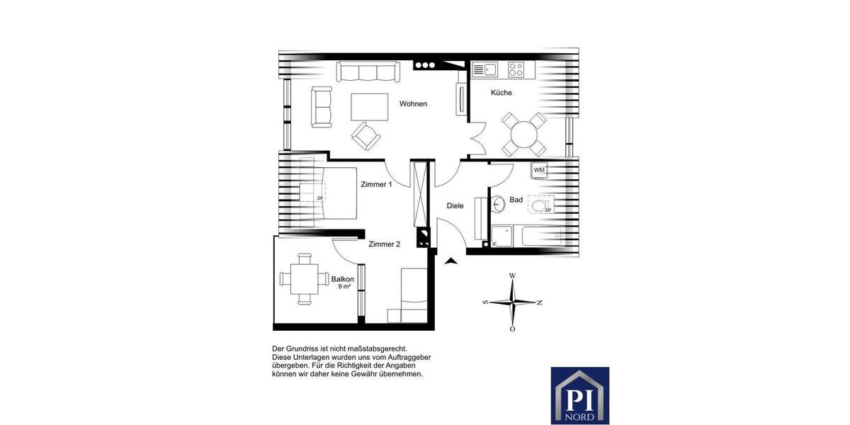 Etagenwohnung Kiel Friedrichsort - 2 Zimmer, 60 m&sup2;, 700&euro; | Angebot:26266595