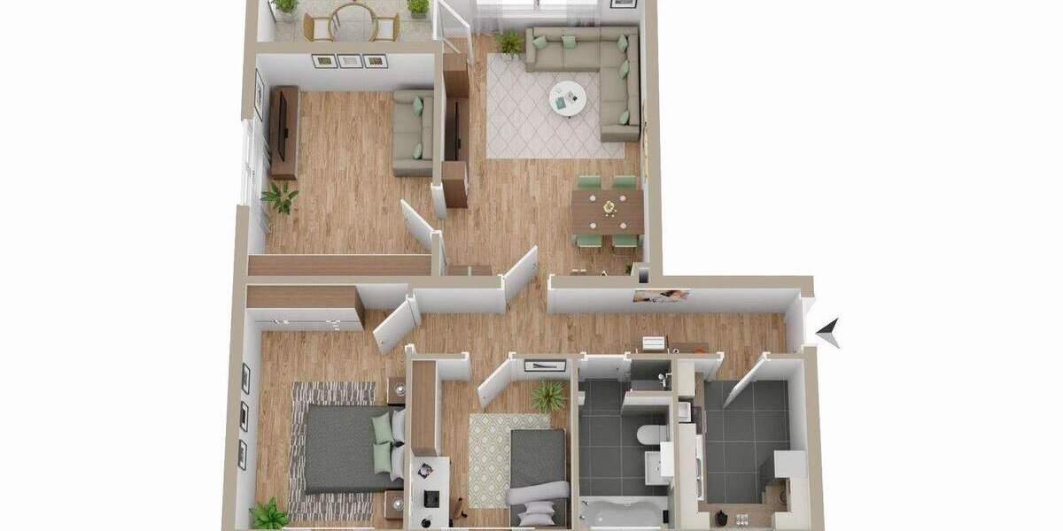 Etagenwohnung Flintbek - 3 Zimmer, 76 m&sup2;, 210.000&euro; | Angebot:25209913