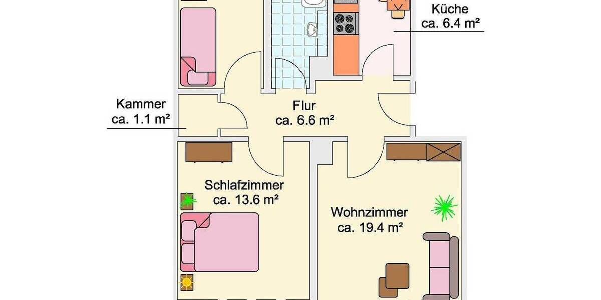 Etagenwohnung Kiel Pries - 3 Zimmer, 63 m&sup2;, 680&euro; | Angebot:26594934